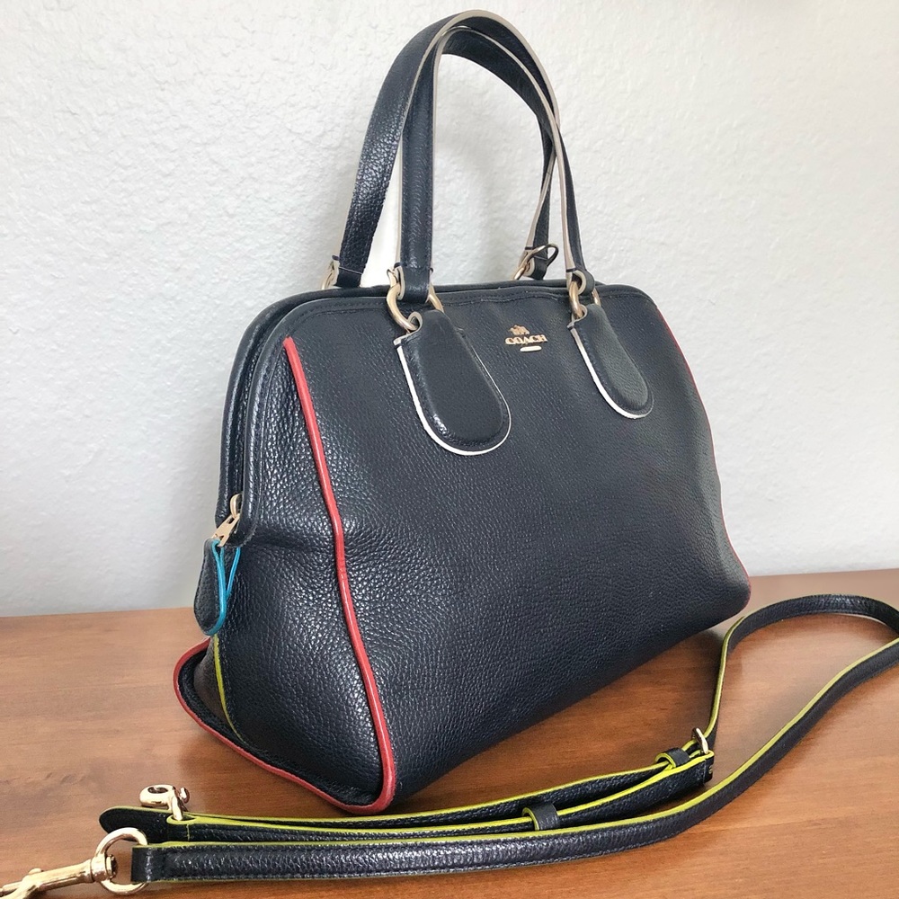 Coach Stanton Carryall Edgestain Navy Red Grn Blu